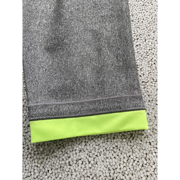 Under Armour Compression Capri Pants Women's Large Grey Lime Heat Gear - Picture 8 of 9